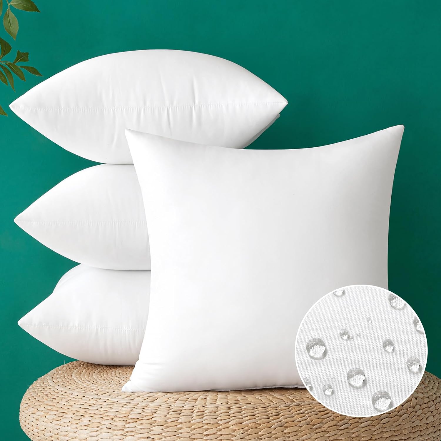 Pillow Insert 18X18 - MIULEE 18x18인치 야외용 베개 속통, 방수