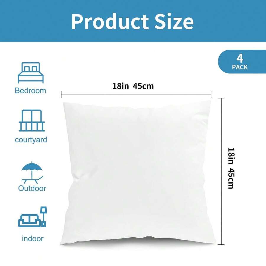 4개입, 실외용 방수 쿠션 충전재, 18x18인치 사각 - Pillow Insert 18X18 리뷰 및 가격